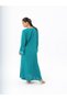 Green Embroidered Flare Sleeve Modest Dress - 4