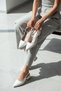 Costa White Patent Leather Pointed Toe Heeled Ballerina Shoes with Side Buckle (4 cm Heel Length) - 8