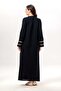 Long Sleeve Gülfem Zippered Summer Shawl Cloth Ferace Black Syh - 2
