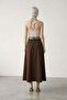 Foulard Belted Zippered Skirt Brown - 3