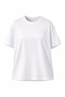 White Basic Crew Neck Short Sleeve Women's T-Shirt with Minimal Logo Detail - 2