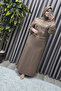 Women's Clothing Plus Size Belted Hidden Slit Detailed Lined Crepe Fabric Skirt - 5
