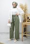 Tied Detail Pocketed Trousers Tsd260166 Khaki - 4