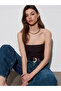 21103 بلوزة بدون حمالات - بني غامق - 3