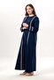 Long Sleeve Gülfem Zippered Summer Shawl Cloth Ferace Navy Blue Lcvt - 5