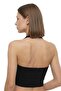 Black Viscose Halter Neck Backless Women's Crop Tank Top - 3