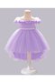 Solid Off-Shoulder Dress - Purple - 2