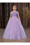 Girls Sequin Bow Detail Mesh Maxi Party Dress - 3