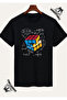 Intelligence Cube Special Design Printed Black T-Shirt