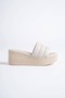 Reina Wedge Heeled Orthopedic Sole Straw Look Women's Slippers Ckt - Cream - 6