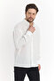 Caos Trend Men's White Linen Textured Long Sleeve Oversize Shirt - 3