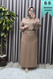 Women's Clothing Plus Size Belted Hidden Slit Detailed Lined Crepe Fabric Skirt