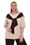 Modal Fabric Large Size Tracksuit Set with Scarf Detail on the Shoulder - 2