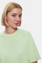 Indiana Smoke Green Crew Neck Crop Printed 100% Cotton Loose Fit Women's Tshirt - 2