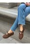 Brown Suede (Sergey) Laser Cut Bead Detail Women's Shoes - 3