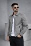 Basic Slim Fit Polo Collar Suede Jacket - 2