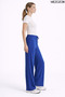 Women's Wrinkled Fabric High Waist Loose Ribbed Summer Palazzo Trousers Wide Leg Comfortable Casual - 4
