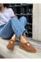 Tan Suede (Sergey) Laser Cut Bead Detail Women's Shoes - 3