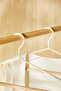 6-Piece Wooden Support Shoulder Form Matte White Metal Clothes Hanger, Garment Hanger 21.5X42X0.5 - 3