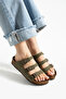 3 Buckle Slippers Comfortable Daily Summer Slippers - Khaki - 2