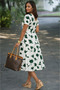 Women's V-Neck Short Sleeve Summer Dress with Pockets - 2