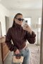 New Season Women's Biker Leather Jacket with Crop Corset Detail - 4