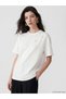 Nevavm Women's 100% Cotton T-Shirt with Floral Appliqué