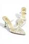 Y752176315 White Mesh Beaded Embroidered Thin Heeled Women's Shoes - 6
