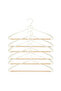 6-Piece Wooden Support Shoulder Form Matte White Metal Clothes Hanger, Garment Hanger 21.5X42X0.5 - 6