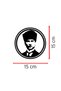 Ataturk Round Framed Portrait Sticker - Mustafa Kemal Atatürk Auto Sticker 15X15Cm - 3
