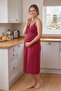 Polka Dot V-Neck Belted Maternity Dressing Gown Set with Straps for Easy Breastfeeding - 4