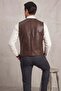 Brown Titan Genuine Leather Classic Men's Vest - 3