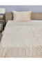 Beige 2 Piece Velvet Quilt (220 x 160 cm) - 2