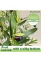 214cm Artificial Olive Trees 3 Trunks,Faux Olive Tree with White Planter for Home Office Decor - 8
