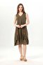 Sleeveless Begüm V-Neck Summer Embroidered Authentic Voile Short Dress Khaki Hk