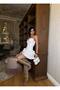 Women's Leather Strapless Layered Skirted Mini Dress - 3