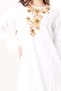 Long Sleeve Aysu Embroidered Crew Neck Şile Fabric Summer Long Dress White Byz - 3