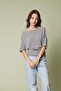 Striped Asymmetric Knitted Blouse