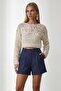 Midnight Blue Double Pocket Double Leg Linen Shorts Alc-X13767