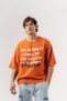 Follow Göğüs Design Detailed Fringed Crew Neck Oversize T-Shirt - 4