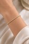 Su Yolu Gold Color Tennis Chain Stainless Steel Stylish Gold Zircon Stone Bracelet - Anklet (17+2 cm) - 2