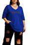 New York Printed Large Size V-Neck Oversized Unisex T-Shirt 1Cz3