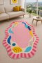 Sdt Modern Pink Collage Woven Base Decorative Carpet Sdt673 - 4