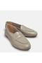 Large size women's loafer 41-42-43-44-beige patent leather - 2