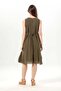 Sleeveless Begüm V-Neck Summer Embroidered Authentic Voile Short Dress Khaki Hk - 2