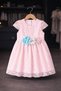 Lace Evening Dress for Girls, Pink Color, Floral Detail, Birthday Dress, 1-4 Years Old - 4
