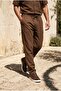 Calvert Tensel Cotton Fabric Striped Relaxed Fit Men's Trousers - Brown - 3