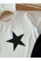 Girl's Cotton White Star Appliqué T-Shirt and Pants Set - 2