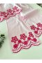 Girl's Cotton Pink Embroidery Detailed Blouse and Pants Set - 6