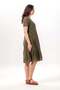 Short Sleeve Belgin V-Neck Summer Voile Dress Khaki Hk - 5